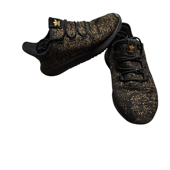 Kids Adidas Tubular Shadow Black And Glam Gold Sneakers - Picture 4 of 6